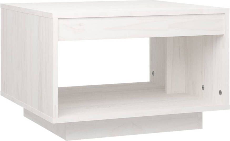 The Living Store Banktafel Grenenhout 50 x 50 x 33.5 cm wit