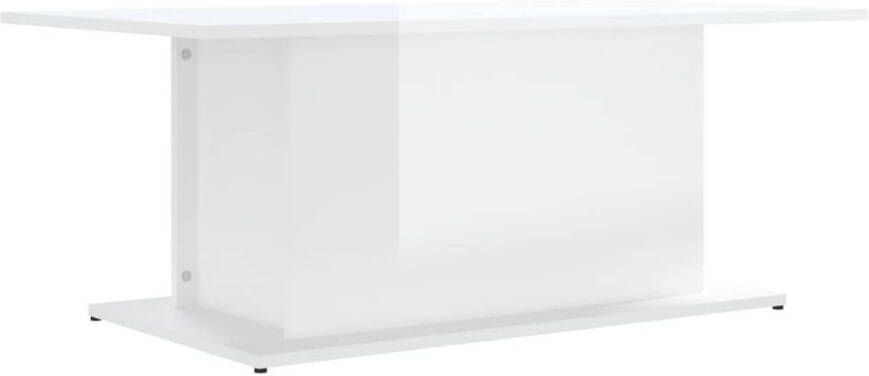 The Living Store Banktafel Hoogglans wit 102 x 55.5 x 40 cm Stevig tafelblad Montage vereist