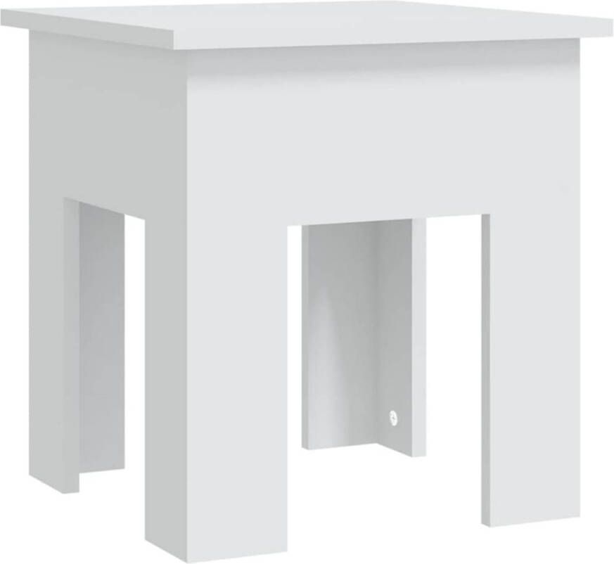 The Living Store Banktafel Modern Afmetingen- 40 x 40 x 42 cm Kleur- wit Materiaal- spaanplaat Salontafel Banktafel Woonkamertafel Houten Tafel Witte Tafel
