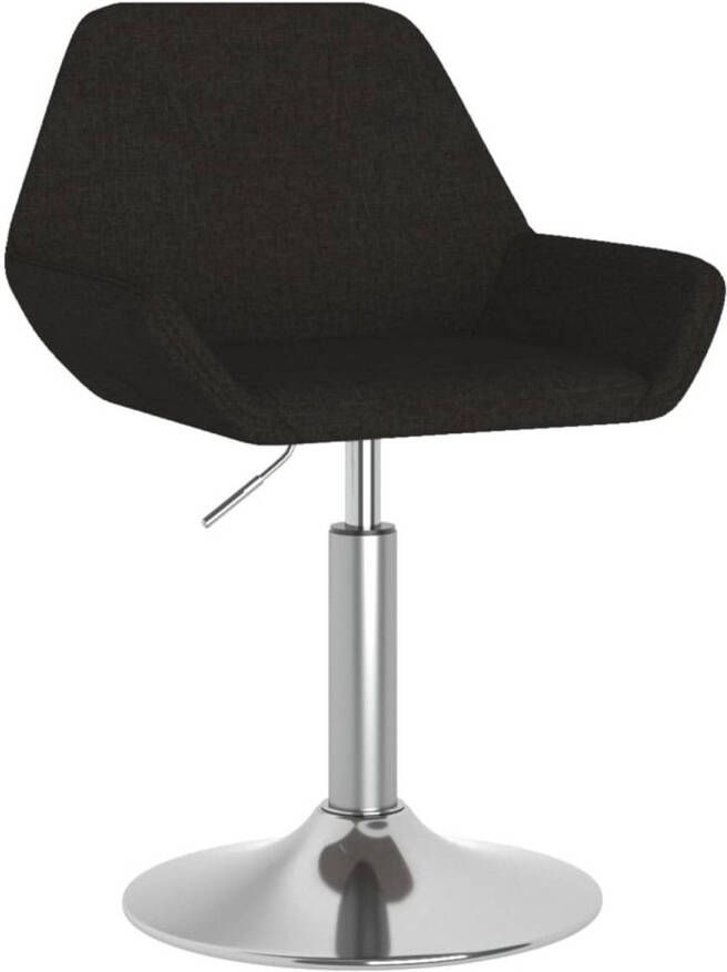 The Living Store Barkruk Zwart Stof 50x51 cm Draaibaar Gasveermechanisme