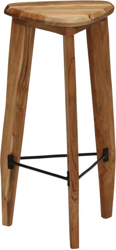 The Living Store Barkrukken Massief Acaciahout 34x33x73 cm Rustiek design Barstühlen Barkrukken Kopen Acaciahout Stoel Industrieel Design Vintage Stoel