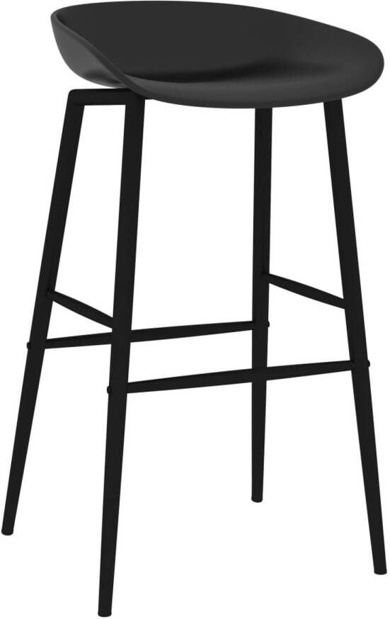 The Living Store Barstoelen Set van 4 PP en metaal 48x47.5x95.5 cm zwart