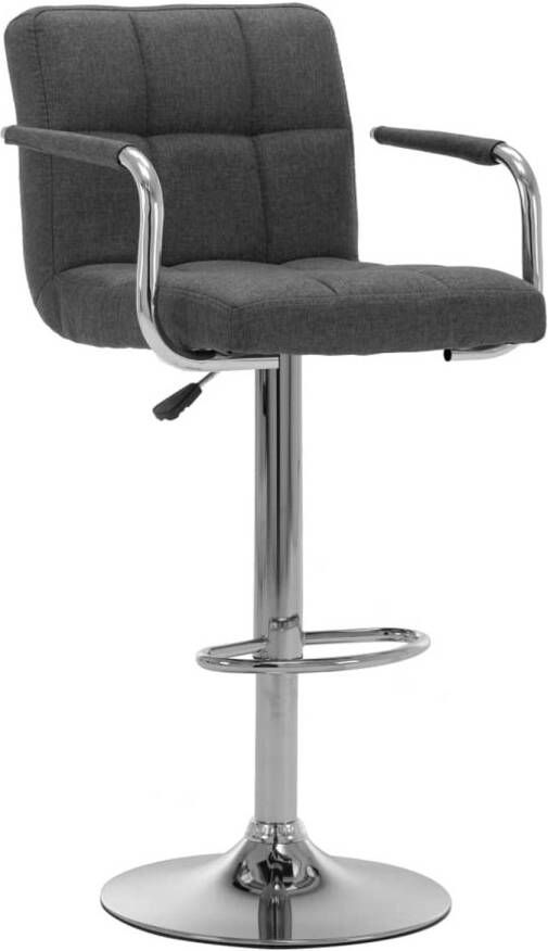 The Living Store Barstoelenset Donkergrijs 53 x 52 x (92-112) cm Verchroomd stalen frame en stoffen bekleding Barstühlen Eetkamerstoelen Moderne Stoelen Design Meubels Lounge Stoelen