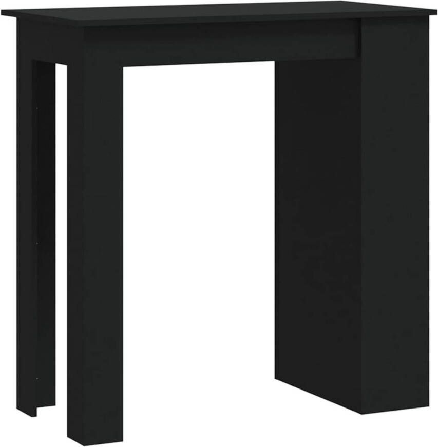 The Living Store Bartafel met opbergrek 102x50x103-5 cm spaanplaat zwart Tafel