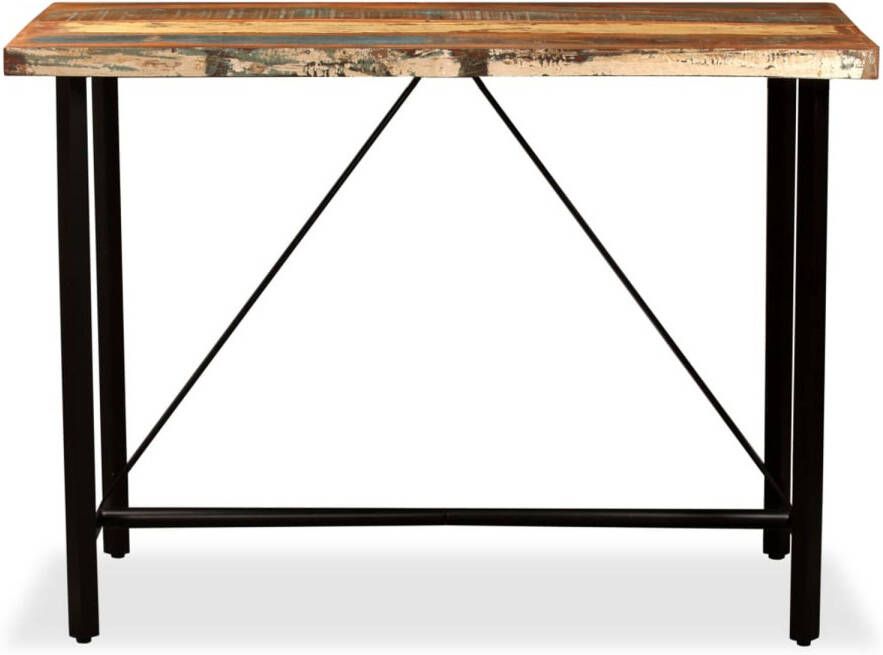 The Living Store Bartafel Industriële Stijl 120 x 60 x 107 cm Massief gerecycled hout en staal