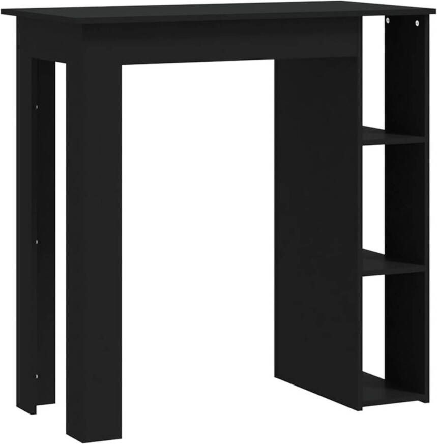 The Living Store Bartafel met schap 102x50x103-5 cm spaanplaat zwart Tafel