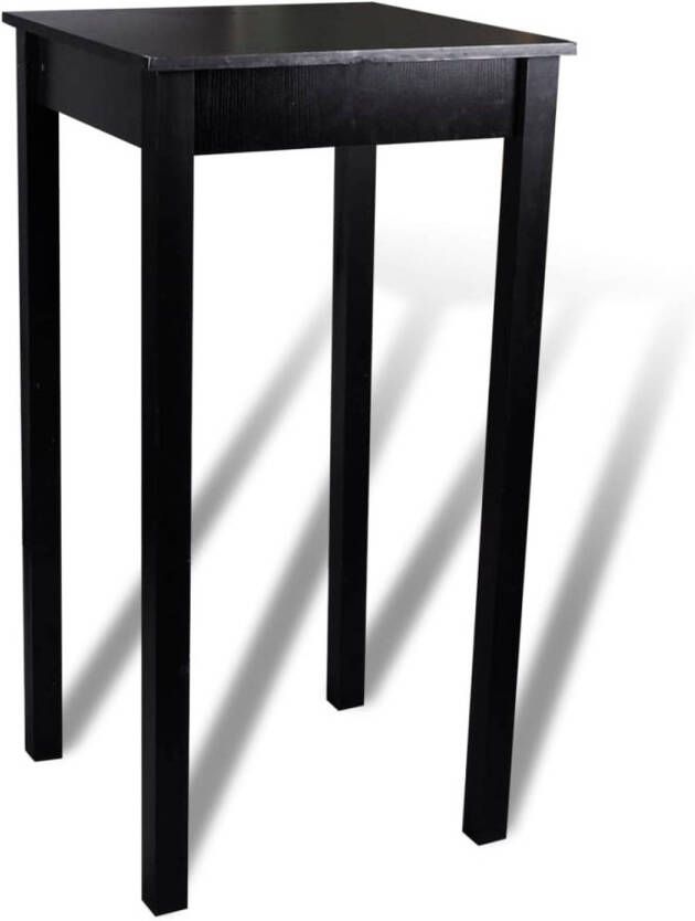 The Living Store Bartafel Tafel 55 x 55 x 107 cm MDF tafelblad Zwart Grenenhouten poten