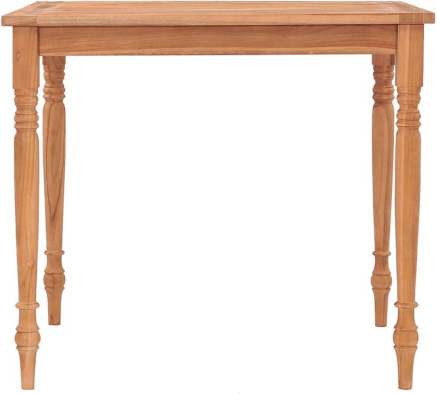 The Living Store Batavia Houten Tafel 85x85x75 cm Duurzaam Teakhout Waterbasisafwerking