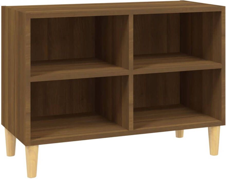 The Living Store Bedkastje Scandinavische 69.5x30x50 cm Bruineiken Met 4 poten en 4 vakken Montage vereist