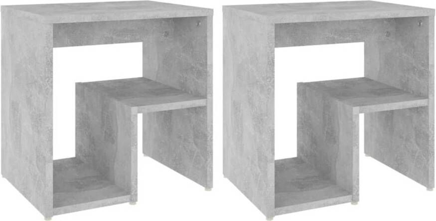 The Living Store Bedkastjes Betongrijs 40 x 30 x 40 cm Duurzaam Montage vereist