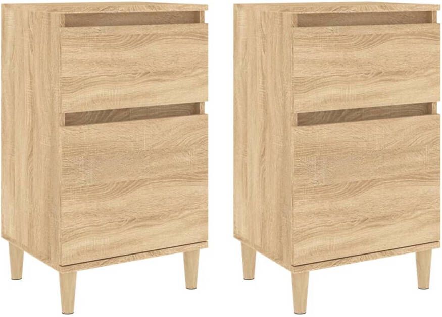 The Living Store Bedside Cabinets Sonoma Eiken 40 x 35 x 70 cm Set van 2 - Foto 1