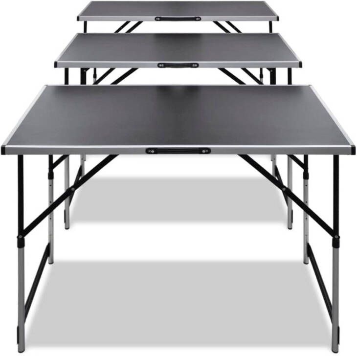 The Living Store Behangtafel inklapbaar en in hoogte verstelbaar 3 st Behangtafel Behangtafeltje Vouwtafel Meubel DIY