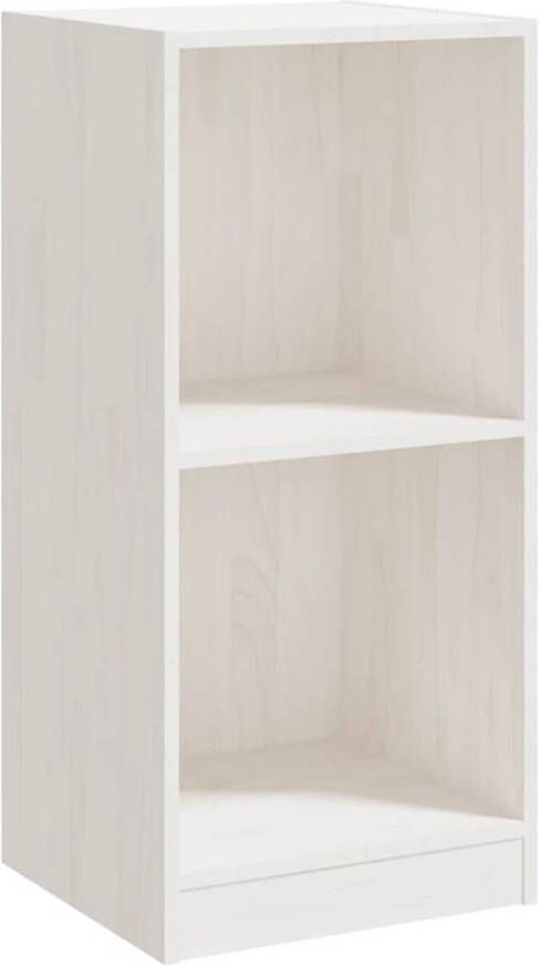 The Living Store Bijzetkast Massief grenenhout Wit 35.5 x 33.5 x 76 cm Wandmontage vereist