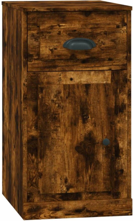 The Living Store Bijzetkast Smoked Oak 40x50x75cm Duurzaam hout Opbergruimte Stofvrije deur