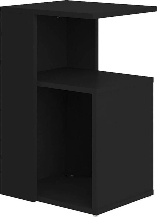 The Living Store Woonkamertafel zwart spaanplaat 36x30x56 cm stabiel oppervlak
