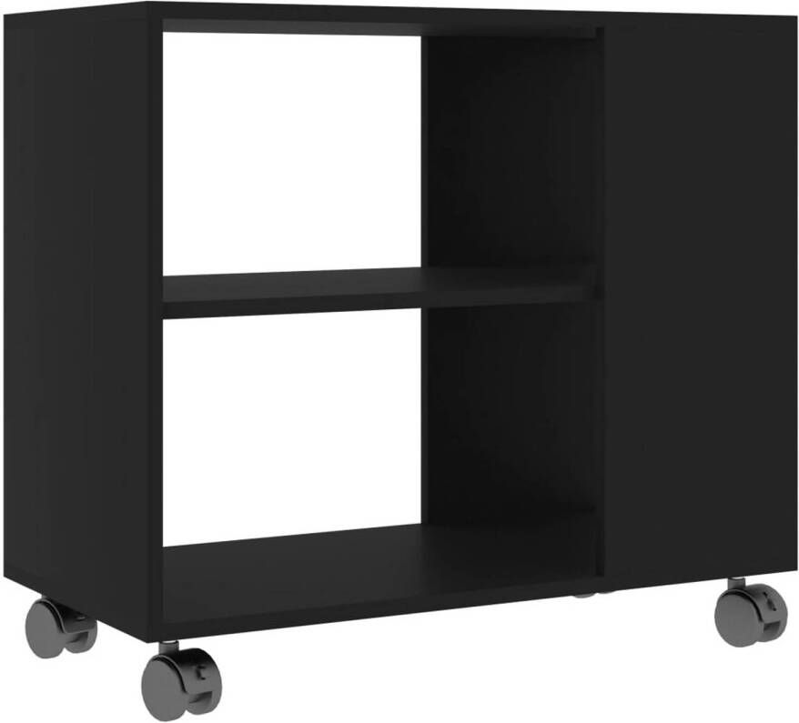 The Living Store Bijzettafel 70x35x55 cm bewerkt hout zwart Bijzettafel Houten Bijzettafel Zwarte Bijzettafel Salontafel Sidetable