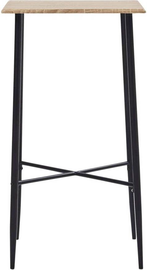 The Living Store Bistrotafel Statafel 60 x 60 x 111 cm MDF met PVC-coating Gepoedercoat staal