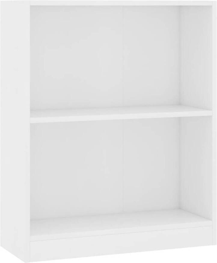 The Living Store Boekenkast 2-laags Wit 60 x 24 x 74.5 cm Duurzaam en stabiel