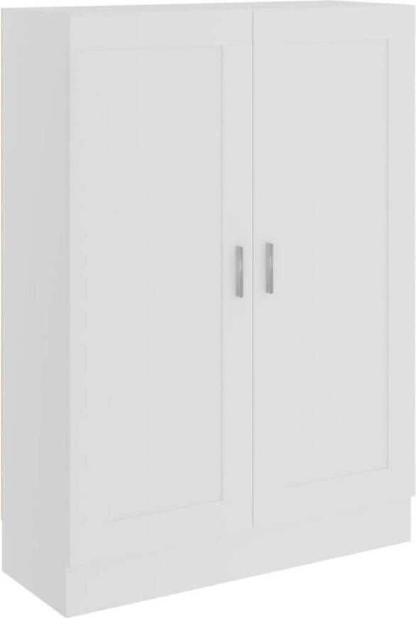 The Living Store Boekenkast 82 5x30 5x115 cm bewerlt hout wit Boekenkast Houten Boekenkast Wit Boekenkast Bibliotheek Opslagmeubel