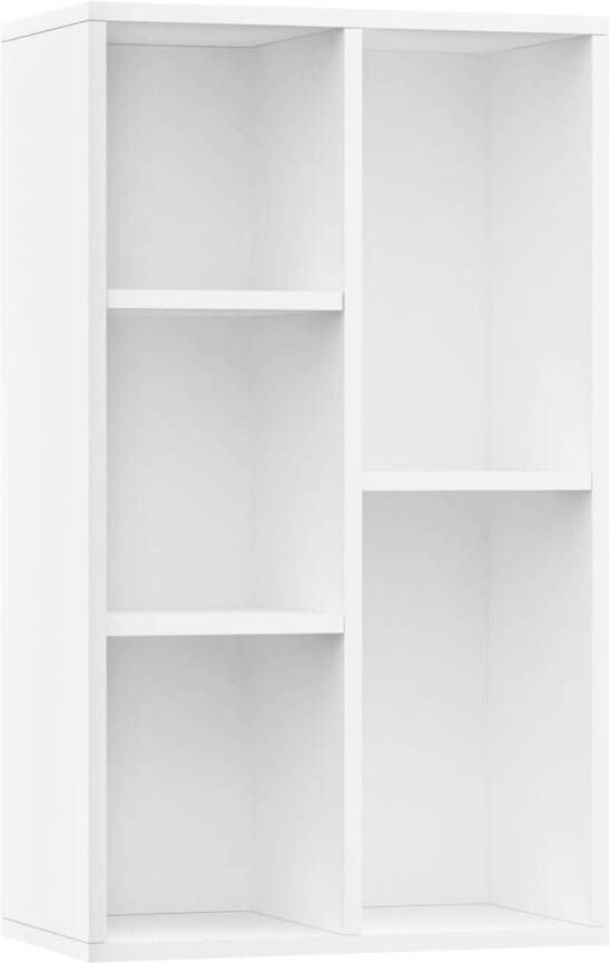 The Living Store Boekenkast 50 x 25 x 80 cm Wit Spaanplaat