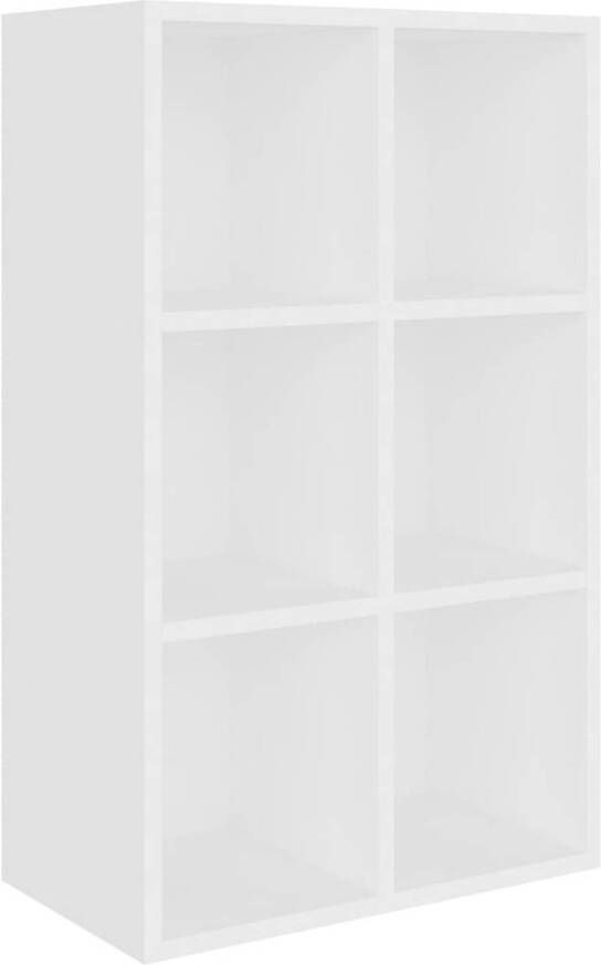 The Living Store Boekenkast dressoir 66x30x97-8 cm bewerkt hout wit Kast - Foto 1