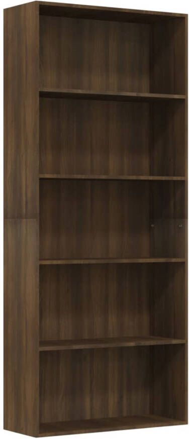 The Living Store Boekenkast 80x30x189 cm bewerkt hout bruineikenkleurig Kast