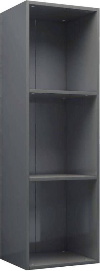 The Living Store Boekenkast tv-meubel 36x30x114 cm bewerkt hout hoogglans grijs Kast