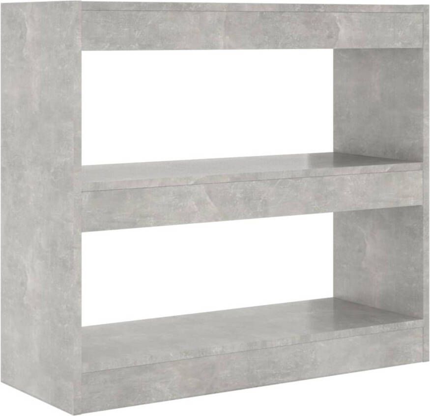 The Living Store Boekenkast Bewerkt Hout 80 x 30 x 72 cm Betongrijs