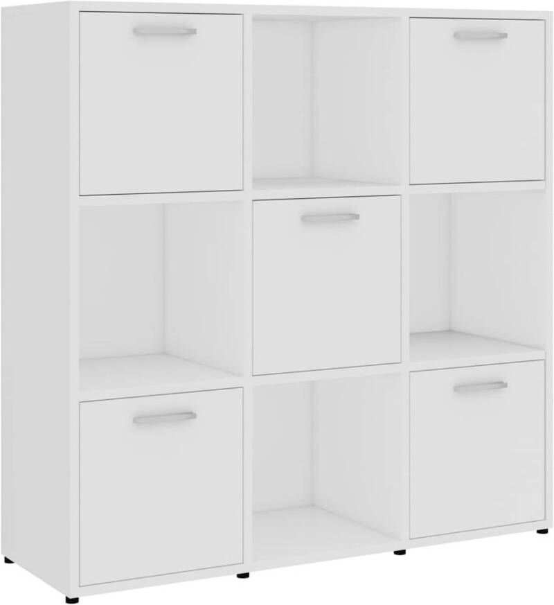 The Living Store Boekenkast chique opbergmeubels 90x30x90 cm Kleur- wit