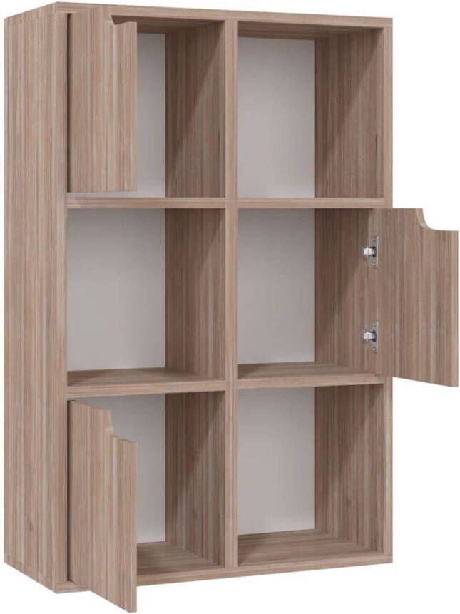 The Living Store Boekenkast Compact en praktisch Grijs sonoma eiken 60x27.5x88 cm Stevig en ruimtebesparend
