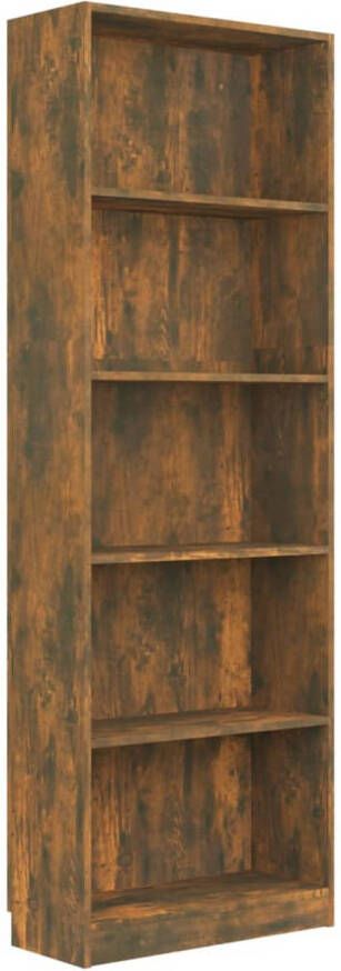 The Living Store Boekenkast 60x24x175 cm bewerkt hout gerookt eikenkleurig Kast - Foto 1
