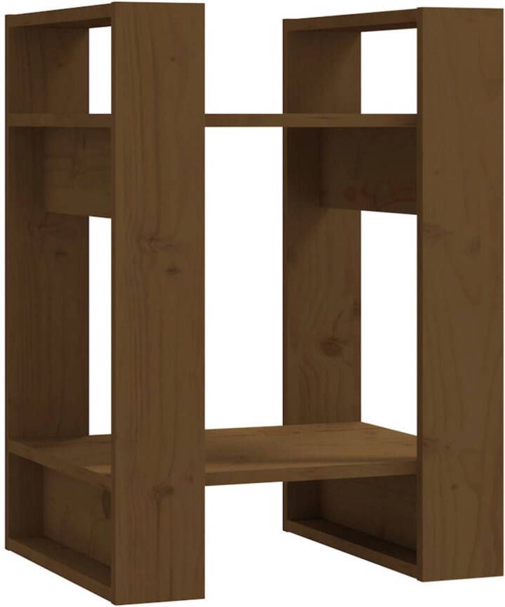 The Living Store Boekenkast kamerscherm 41x35x57 cm grenenhout honingbruin Kast