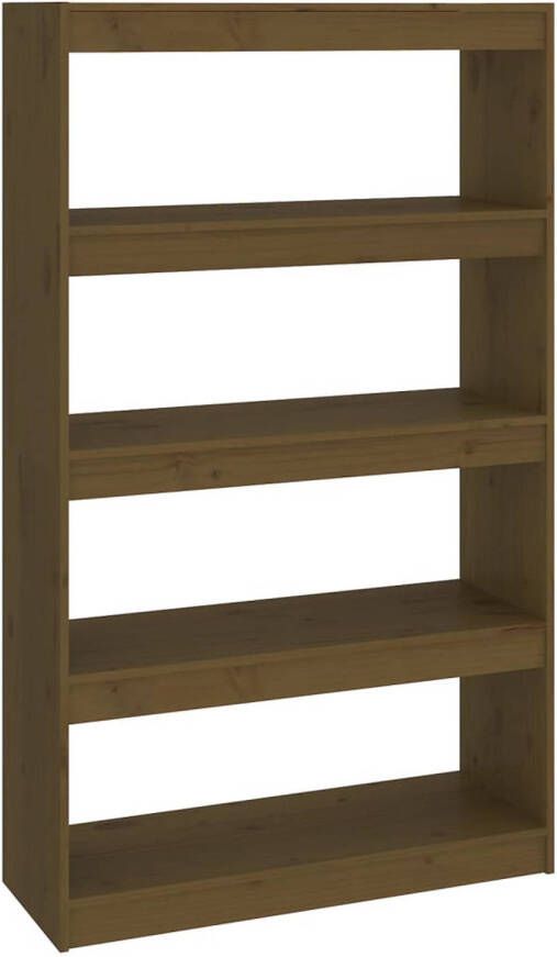 The Living Store Boekenkast Grenenhout 80 x 30 x 135.5 cm Honingbruin