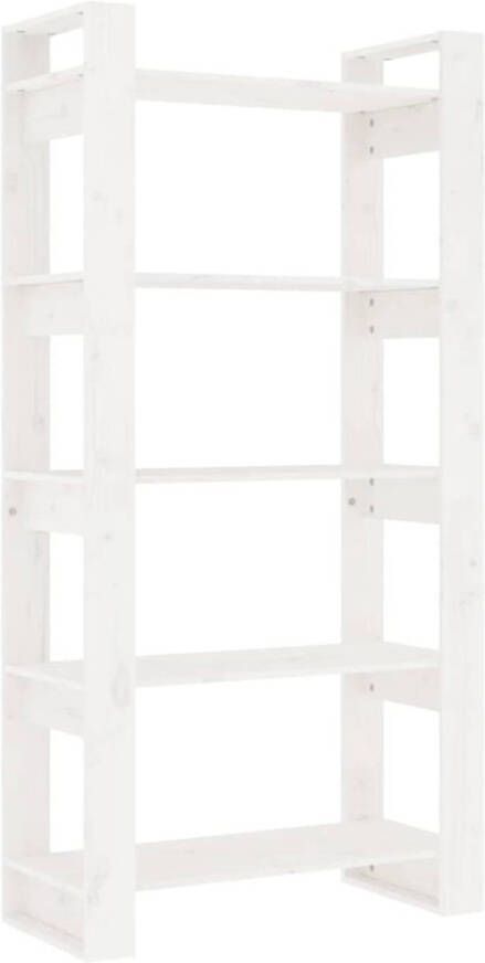 VidaXL The Living Store Boekenkast Grenenhout 80 x 35 x 160 cm Wit