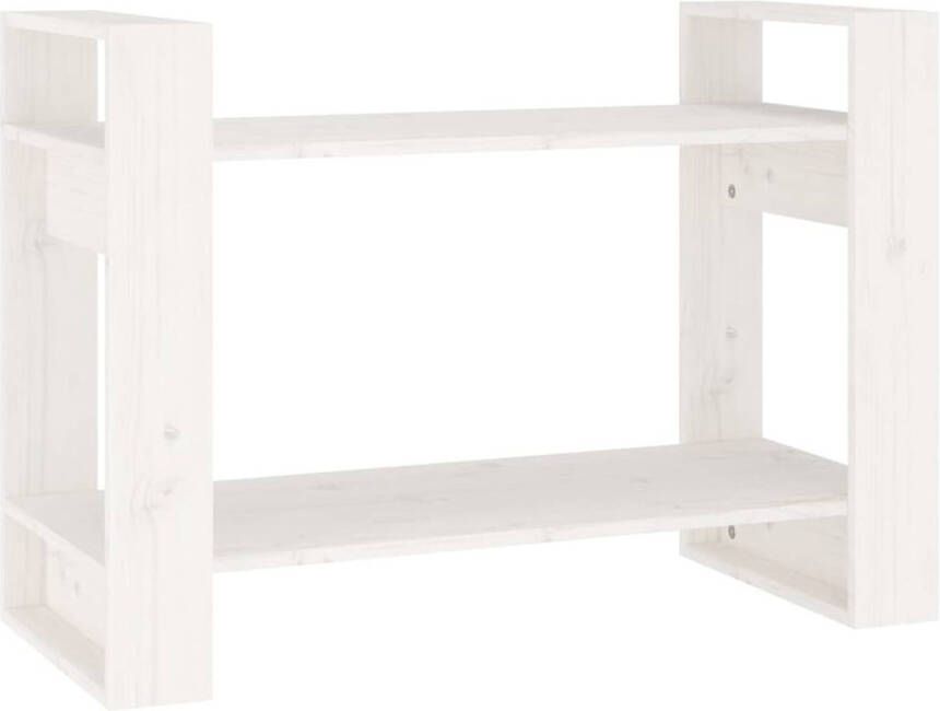 The Living Store Boekenkast kamerscherm 80x35x56 5 cm massief grenenhout wit Boekenkast Boekenplank Grenenhouten Boekenkast Witte Boekenkast Vintage Boekenkast