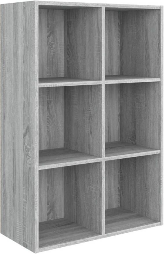 The Living Store Boekenkast Grijze Sonoma Eiken 66 x 30 x 98 cm Duurzaam materiaal - Foto 1