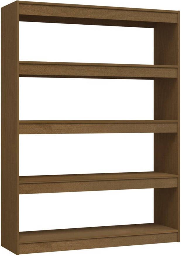 The Living Store Boekenkast Honingbruin 100 x 30 x 135.5 cm Massief grenenhout