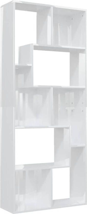 The Living Store Boekenkast 67x24x161 cm spaanplaat hoogglans wit Kast