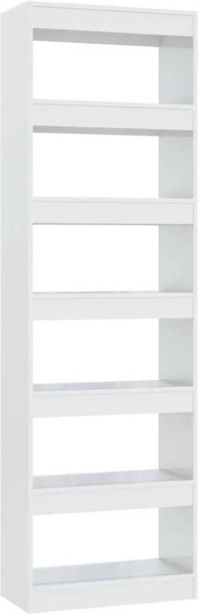 The Living Store Boekenkast hoogglans wit bewerkt hout 60 x 30 x 198 cm - Foto 1
