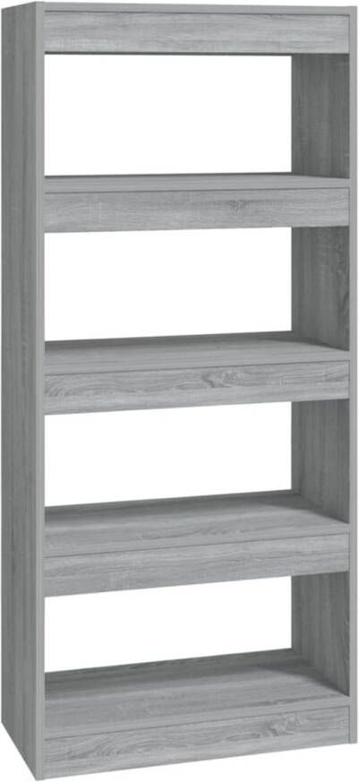 The Living Store Boekenkast Hout 60 x 30 x 135 cm Grijs Sonoma Eiken - Foto 1