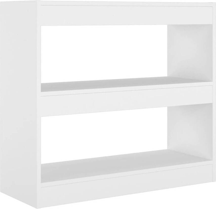 The Living Store Boekenkast kamerscherm 80x30x72 cm wit Boekenkast Kamerscherm Houten Kast Wit Meubilair Opslagruimte