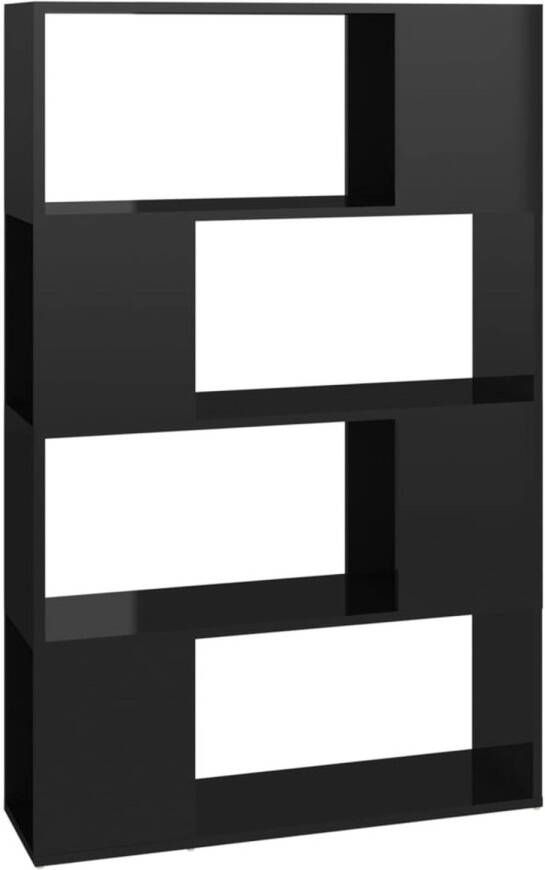 The Living Store Boekenkast Kamerverdeler 80 x 24 x 124.5 cm Hoogglans zwart