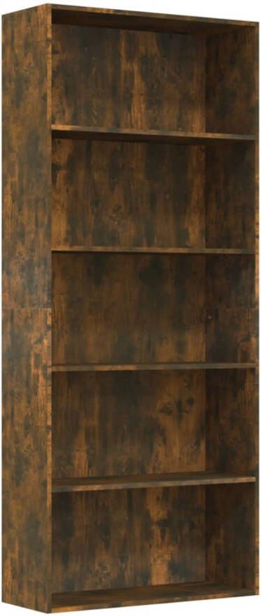 The Living Store Boekenkast Luxe Gerookt Eiken 80 x 30 x 189 cm