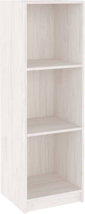 The Living Store Boekenkast kamerscherm 36x33x110 cm massief grenenhout wit Boekenkast Houtmeubel Grenenhouten Kast Witte Boekenkast Boekenplank
