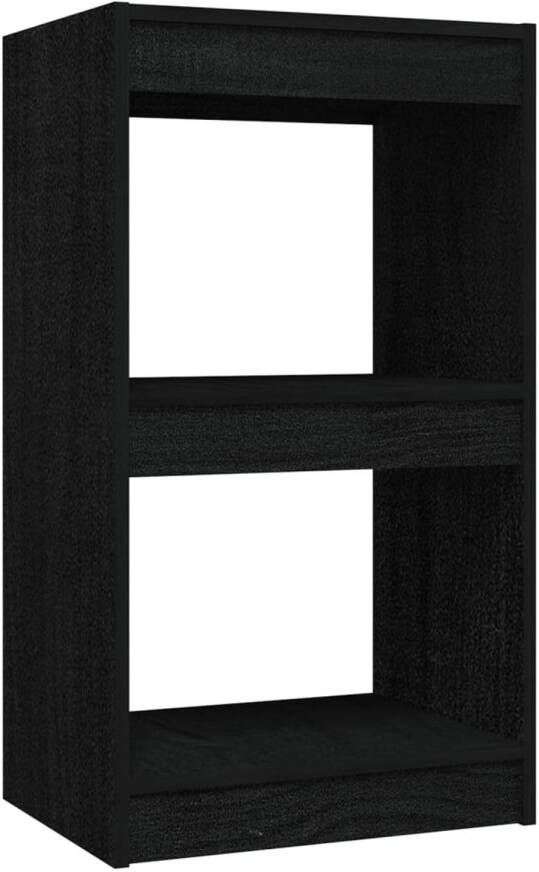 The Living Store Boekenkast 40x30x71-5 cm massief grenenhout zwart Kast