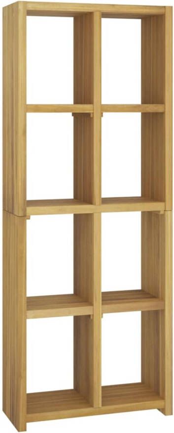 The Living Store Boekenkast Massief teakhout 70 x 30 x 180 cm veelzijdig meubel