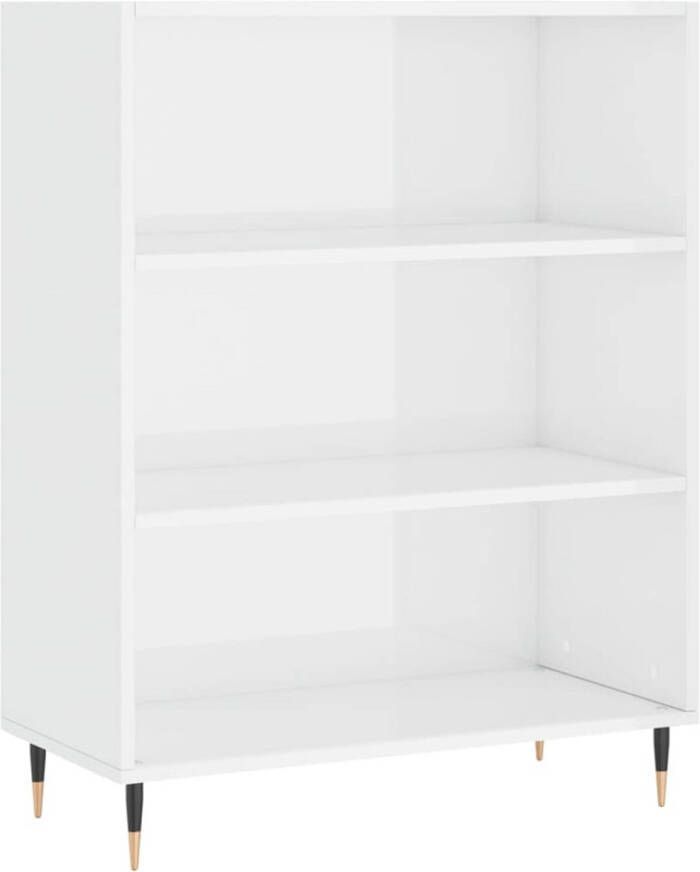 The Living Store Boekenkast Modern 69.5 x 32.5 x 90 cm Hoogglans wit