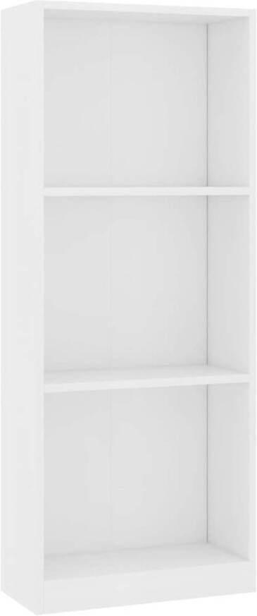 The Living Store Boekenkast Modern Type- Hoge boekenkast Afmetingen- 40x24x108 cm Kleur- Wit Materiaal- Bewerkt hout