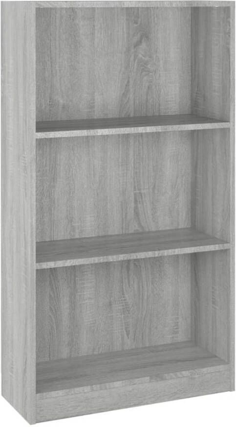 The Living Store Boekenkast s Decoratieve opbergoplossing 60x24x109 cm Grijs Sonoma Eiken Bewerkt hout - Foto 1