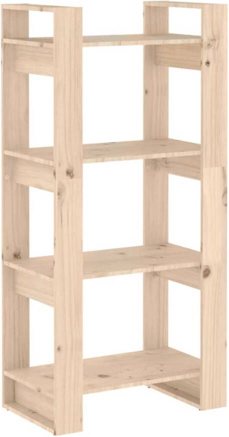 The Living Store Boekenkast Solid Pine 60 x 35 x 125 cm veelzijdige opbergruimte Boekenkast Hout Bruine Boekenkast Vintage Boekenkast Kamer Scheidingswand